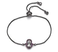 KCHSRKHXC taglio quadrato cubic zirconia catena scorrevole gioielli femminili di cristallo rosa