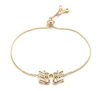 KCHSRKHXC Unico Cubic Zirconia Double Dance Girl Charm Ladies femmina Gioielli Friendship Regolable Chain Friendship