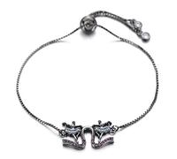 KCHSRKHXC Unico Cubic Zirconia Double Dance Girl Charm Ladies femmina Gioielli Friendship Regolable Chain Friendship