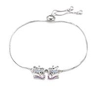 KCHSRKHXC Unico Cubic Zirconia Double Dance Girl Charm Ladies femmina Gioielli Friendship Regolable Chain Friendship