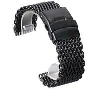 KCHSRKHXC watch strap 18mm 20mm 22mm 24mm stainless steel black/silver/gold watchband mesh web excellent wristwatches strap + 2 spring bars