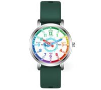 Kchss Orologio analogico per bambini, orologio blu carino per imparare a suonare le balene, per bambini dagli 8 ai 12 anni, impermeabile, per bambini dai 5 ai 7 anni, 6-8 anni, cinturino verde