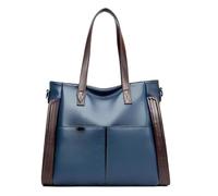 KCHYCV Borsa a Mano Strutturata da Donna, Borsa a Tracolla, Classica, Nera, Essenziale, Organizer, Pratica, da Portare Tutti i Giorni for i pendolari.(Blue)