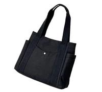 KCHYCV Borsa a Mano Strutturata da Donna, Borsa a Tracolla, Classica, Nera, Essenziale, Organizer, Pratica, da Portare Tutti i Giorni for i pendolari.(Black)