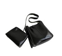 KCHYCV Borsa a Mano Strutturata da Donna, Borsa a Tracolla, Classica, Nera, Essenziale, Organizer, Pratica, da Portare Tutti i Giorni for i pendolari.(Black_27x27x9cm)