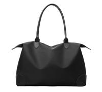 KCHYCV Borsa a Mano Strutturata da Donna, Borsa a Tracolla, Classica, Nera, Essenziale, Organizer, Pratica, da Portare Tutti i Giorni for i pendolari.(Black)