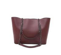 KCHYCV Borsa a Mano Strutturata da Donna, Borsa a Tracolla, Classica, Nera, Essenziale, Organizer, Pratica, da Portare Tutti i Giorni for i pendolari.(Brown)