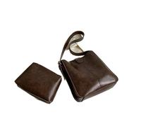 KCHYCV Borsa a Mano Strutturata da Donna, Borsa a Tracolla, Classica, Nera, Essenziale, Organizer, Pratica, da Portare Tutti i Giorni for i pendolari.(Coffee_27x27x9cm)