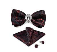 KCHYCV Men's Tie & Cufflinks Set Premium Silk Tie with Pocket Square & Cufflinks Elegant Mens Accessories Gift Set for Formal Weddings & Business Classic Design with Patterns(LH-0153-JZ0013)