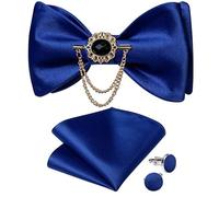 KCHYCV Men's Tie & Cufflinks Set Premium Silk Tie with Pocket Square & Cufflinks Elegant Mens Accessories Gift Set for Formal Weddings & Business Classic Design with Patterns(LH-3067 XZ-0009)