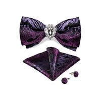 KCHYCV Men's Tie & Cufflinks Set Premium Silk Tie with Pocket Square & Cufflinks Elegant Mens Accessories Gift Set for Formal Weddings & Business Classic Design with Patterns(LH-0150-JZ0013)