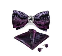 KCHYCV Men's Tie & Cufflinks Set Premium Silk Tie with Pocket Square & Cufflinks Elegant Mens Accessories Gift Set for Formal Weddings & Business Classic Design with Patterns(LH-7002-JZ0015)