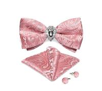 KCHYCV Men's Tie & Cufflinks Set Premium Silk Tie with Pocket Square & Cufflinks Elegant Mens Accessories Gift Set for Formal Weddings & Business Classic Design with Patterns(LH-0177-JZ0013)