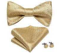 KCHYCV Men's Tie & Cufflinks Set Premium Silk Tie with Pocket Square & Cufflinks Elegant Mens Accessories Gift Set for Formal Weddings & Business Classic Design with Patterns(LH-2050)