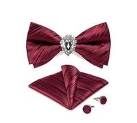 KCHYCV Men's Tie & Cufflinks Set Premium Silk Tie with Pocket Square & Cufflinks Elegant Mens Accessories Gift Set for Formal Weddings & Business Classic Design with Patterns(LH-0189-JZ0013)