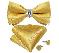 KCHYCV Men's Tie & Cufflinks Set Premium Silk Tie with Pocket Square & Cufflinks Elegant Mens Accessories Gift Set for Formal Weddings & Business Classic Design with Patterns(LH-7034-JZ0013)