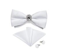 KCHYCV Men's Tie & Cufflinks Set Premium Silk Tie with Pocket Square & Cufflinks Elegant Mens Accessories Gift Set for Formal Weddings & Business Classic Design with Patterns(LH-7034-JZ0015)