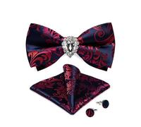 KCHYCV Men's Tie & Cufflinks Set Premium Silk Tie with Pocket Square & Cufflinks Elegant Mens Accessories Gift Set for Formal Weddings & Business Classic Design with Patterns(LH-7008-JZ0013)