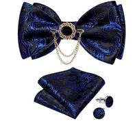 KCHYCV Men's Tie & Cufflinks Set Premium Silk Tie with Pocket Square & Cufflinks Elegant Mens Accessories Gift Set for Formal Weddings & Business Classic Design with Patterns(LH-3128 XZ-0009)