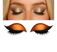 KCHYCV Reusable 3 Pair Eye Shadow Eyelash Patch 2-in-1 Eye Makeup Sticker with False Lashes & Shadow Waterproof Cosmetic Tools(Orange_3 Pairs)