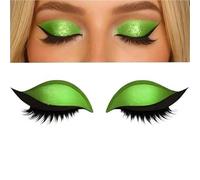 KCHYCV Reusable 3 Pair Eye Shadow Eyelash Patch 2-in-1 Eye Makeup Sticker with False Lashes & Shadow Waterproof Cosmetic Tools(Green_3 Pairs)