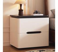 KCIOQLS Comodino Completamente Assemblato, Comodini Con Cassetti, Piano Ampio, Guide Silenziose, Design Con Angoli Arrotondati, Ideale for Gli Interni Moderni(White,45cm/17.7in)