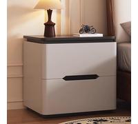 KCIOQLS Comodino Completamente Assemblato, Comodini Con Cassetti, Piano Ampio, Guide Silenziose, Design Con Angoli Arrotondati, Ideale for Gli Interni Moderni(Gray,50cm/19.7in)