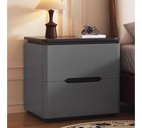 KCIOQLS Comodino Completamente Assemblato, Comodini Con Cassetti, Piano Ampio, Guide Silenziose, Design Con Angoli Arrotondati, Ideale for Gli Interni Moderni(Dark gray,50cm/19.7in)