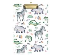 Kcldeci Animali dell'Africa Foglie Tropicali Acrilico Appunti Lettera Standard A4 Formati Appunti per Classe, Insegnanti Donne Clip Board Ufficio Scuola Forniture Argento 30,5 x 22,9 cm