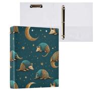 Kcldeci Armadillo Moon - Raccoglitore a 3 anelli con copertina rigida, 3,8 cm, 200 fogli, per ufficio, casa, rientro a scuola, confezione da 2