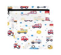 Kcldeci Astuccio colorato a forma di auto della polizia per raccoglitore a 3 anelli, astuccio per matite con cerniera, astuccio trasparente per cancelleria da ufficio e scuola