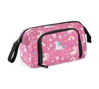 Kcldeci Astuccio per matite carino con unicorni fatati, grande capacità, astuccio portapenne per scuola, adolescenti, ragazze, ragazzi, uomini e donne, Multicolore, 9.4*3.7*5.9in