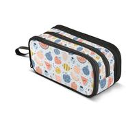 Kcldeci Astuccio per matite con disegni di frutta e bacche, grande capacità, per ufficio, scuola, adolescenti, ragazze, ragazzi, uomini, donne, adulti, Multicolore, 8.86*3.54*4.33in