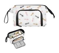 Kcldeci Astuccio senza cuciture con motivo formiche per ragazzi e ragazze, astuccio grande per adulti con cerniera, grande scatola per matite per ragazzi per scuola ufficio, Multicolore, 9.4*3.7*5.9in