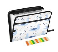 Kcldeci Blue Geese - Cartella portadocumenti espandibile a fisarmonica, 13 tasche, formato A4, formato lettera, per documenti, ricevute, cartelle portadocumenti per classe, casa, ufficio e viaggi