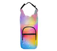 Kcldeci Borsa porta bottiglia d'acqua, arcobaleno pastello galassia isolata, con tracolla e tasche, per uomo/donna, passeggiate, escursionismo, campeggio, Multicolore, Taglia unica