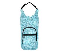 Kcldeci Borsa porta bottiglia d'acqua, astratto, alla moda, blu, glitterata, isolata, con tracolla e tasche, per uomo/donna, per camminare, escursionismo, campeggio, Multicolore, Taglia unica