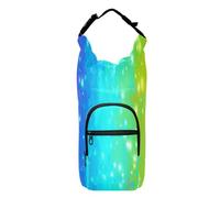Kcldeci Borsa porta bottiglia d'acqua, borsa a tracolla con glitter arcobaleno con tracolla e tasche, per uomo/donna, passeggiate, escursionismo, campeggio, Multicolore, Taglia unica