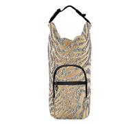 Kcldeci Borsa porta bottiglia d'acqua grigio-beige-rosa scintillante zebra isolata borsa a tracolla con tracolla e tasche per uomini e donne, Multicolore, Taglia unica