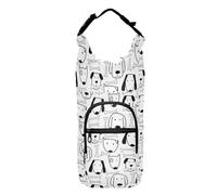 Kcldeci Borsa porta bottiglia d'acqua isolata a forma di osso di cane, borsa a tracolla con cinghia per viaggi, escursionismo, campeggio, Multicolore, Taglia unica