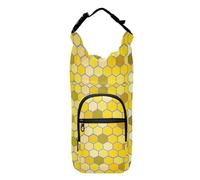 Kcldeci Borsa porta bottiglia d'acqua isolata gialla esagonale, con tracolla, per viaggi, escursionismo, campeggio, Multicolore, Taglia unica