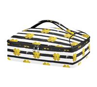 Kcldeci Borsa termica isolata per alimenti caldi o freddi, borsa per alimenti caldi o freddi, borsa tote isolata a righe con trifoglio felice San Patrizio per Potluck Cookouts feste, picnic, lasagne,