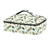 Kcldeci Borsa termica isolata per alimenti caldi o freddi, borsa per alimenti caldi o freddi, borsa tote isolata con ananas e avocado per potluck cookout, feste, picnic, lasagne, Multicolore, Taglia
