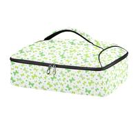 Kcldeci Borsa termica isolata per alimenti caldi o freddi, borsa termica per cibi caldi o freddi, borsa tote isolata con farfalla Happy St.Patrick's Day per Potluck Cookouts feste, picnic, lasagne,
