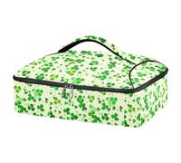 Kcldeci Borsa termica isolata per alimenti caldi o freddi, borsa termica per cibi caldi o freddi, borsa tote isolata per il giorno di San Patrizio con trifoglio verde per potluck Cookouts feste,