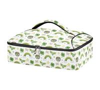 Kcldeci Borsa termica isolata per alimenti caldi o freddi, borsa termica per cibo caldo o freddo, borsa termica per monete arcobaleno Happy St Patricks Day, per grigliate, feste, picnic, lasagne,