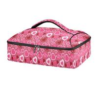 Kcldeci Borsa termica isolata per alimenti caldi o freddi, borsa tote isolata a forma di cuore di San Valentino per grigliate potluck feste, picnic, lasagne, Multicolore, Taglia unica, casa