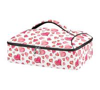 Kcldeci Borsa termica per alimenti con cuori per San Valentino, per cibi caldi o freddi, borsa tote isolata per potluck cookout, feste, picnic, lasagne, Multicolore, Taglia unica, casa