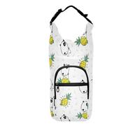 Kcldeci Borsa termica per bottiglia d'acqua con motivo Bull Terrier con ananas, con tracolla, per viaggi, escursioni, campeggio, Multicolore, Taglia unica