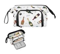 Kcldeci Bottiglie di alcol astuccio per ragazzi e ragazze, astuccio grande per adulti con cerniera, grande scatola per matite per ragazzi per scuola ufficio, Multicolore, 9.4*3.7*5.9in